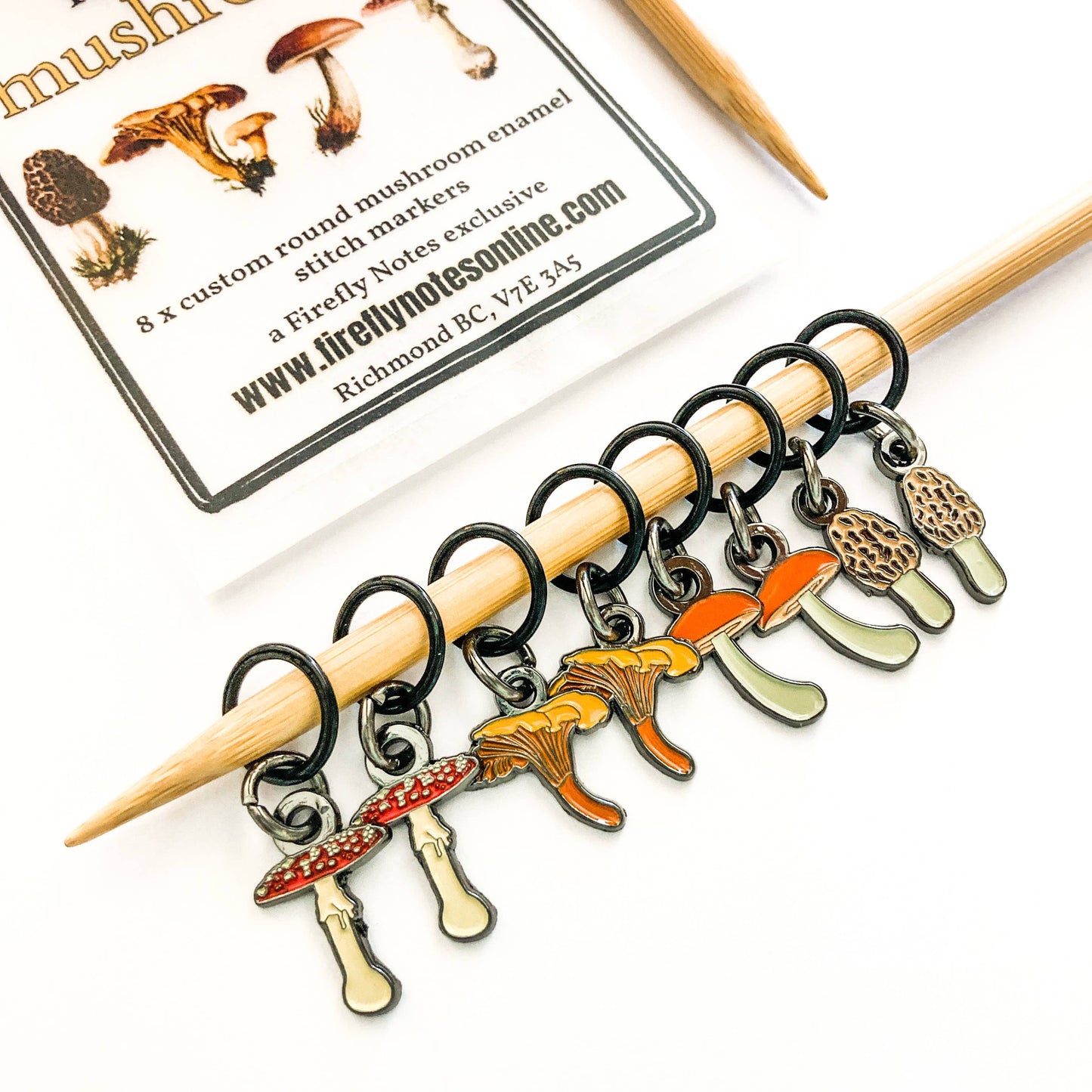 Stitch Markers - Mushrooms | Stitch Markers | Enamel