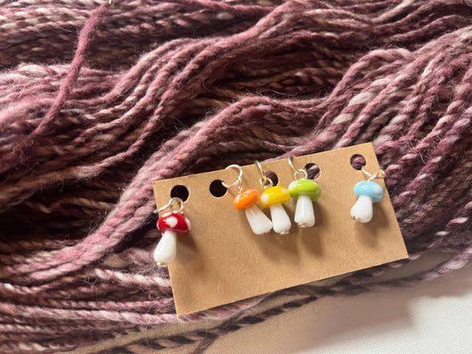 Mushroom Handmade Glass Stitch Markers