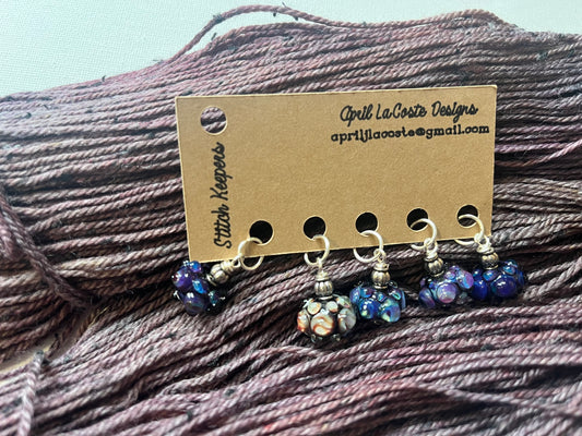 Blackberry Handmade Glass Stitch Markers