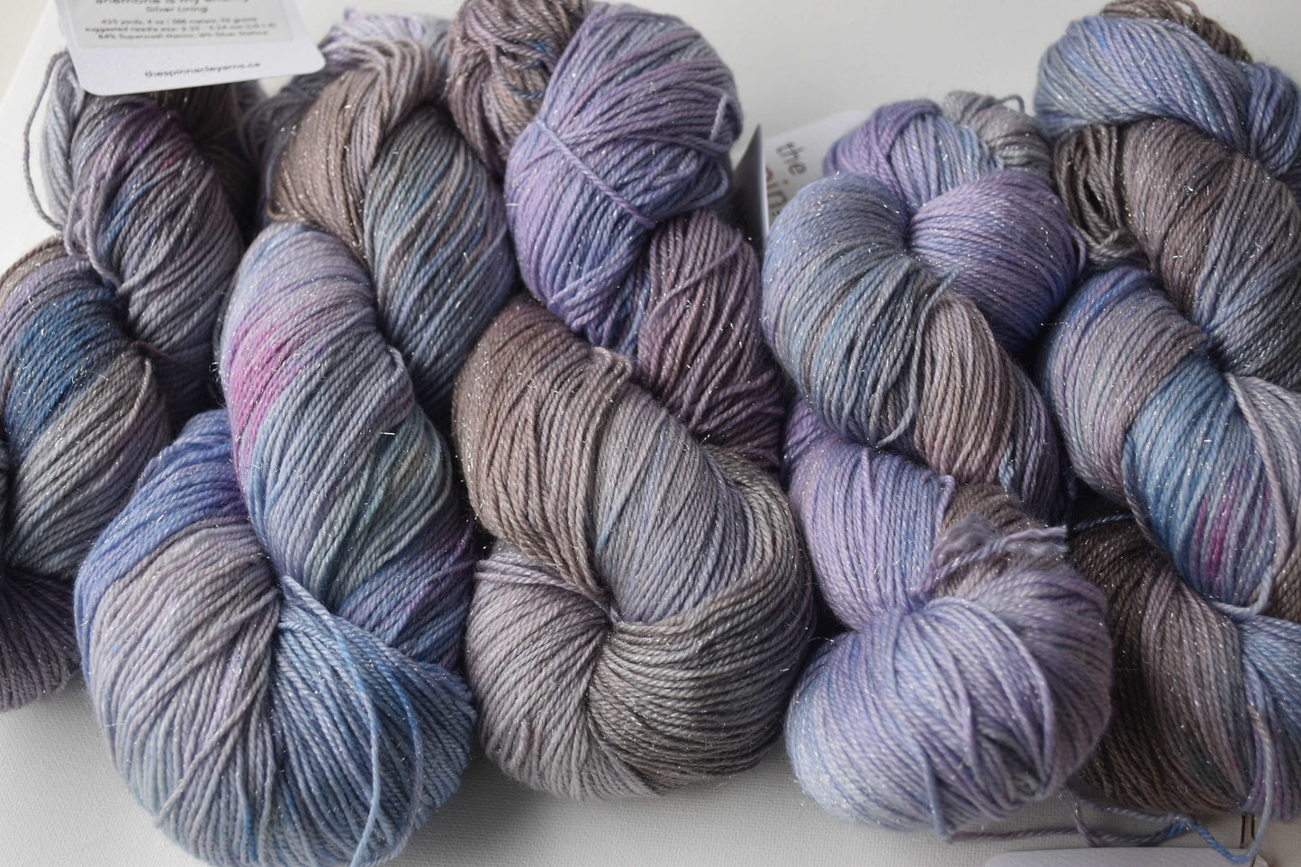 Yarn - Silver Lining | Fingering | SW Merino, Silver Stellina