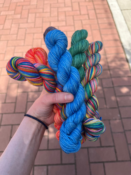Sock Hop Minis | 75% SW Merino/25% Nylon | Fingering