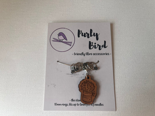 10mm Purple Progress Keeper & Stitch Marker Set | Iridescent