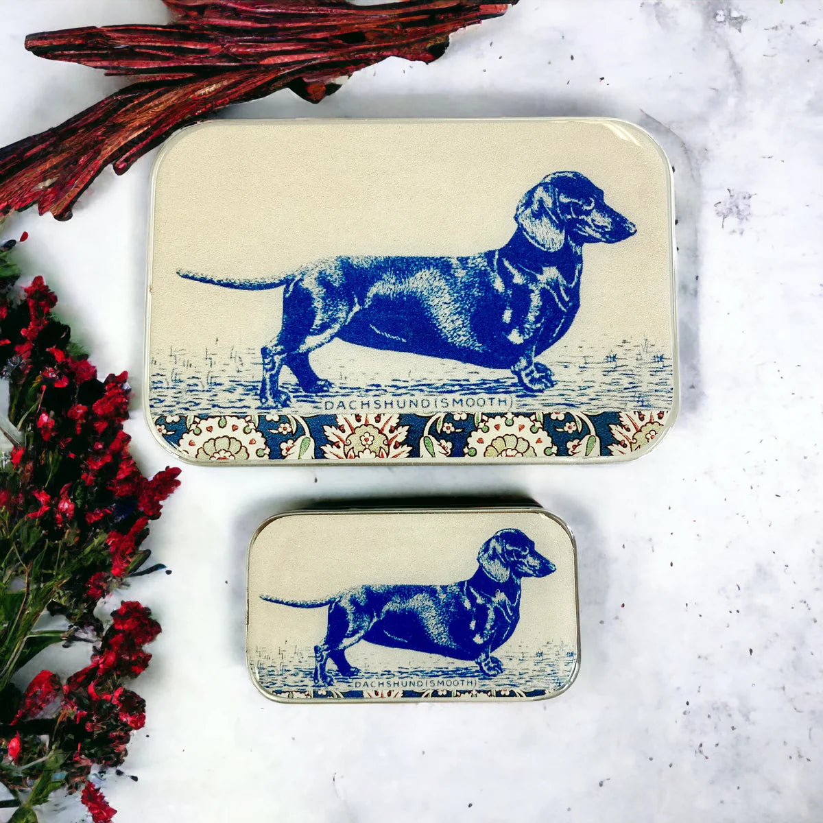 Dachshund Notions Tin | Stitch Marker Tin