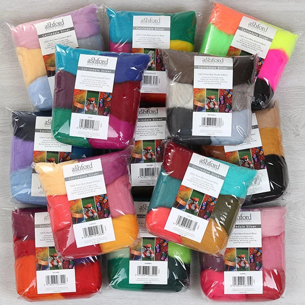 Corriedale Sliver | 7 Colours | 100 grams