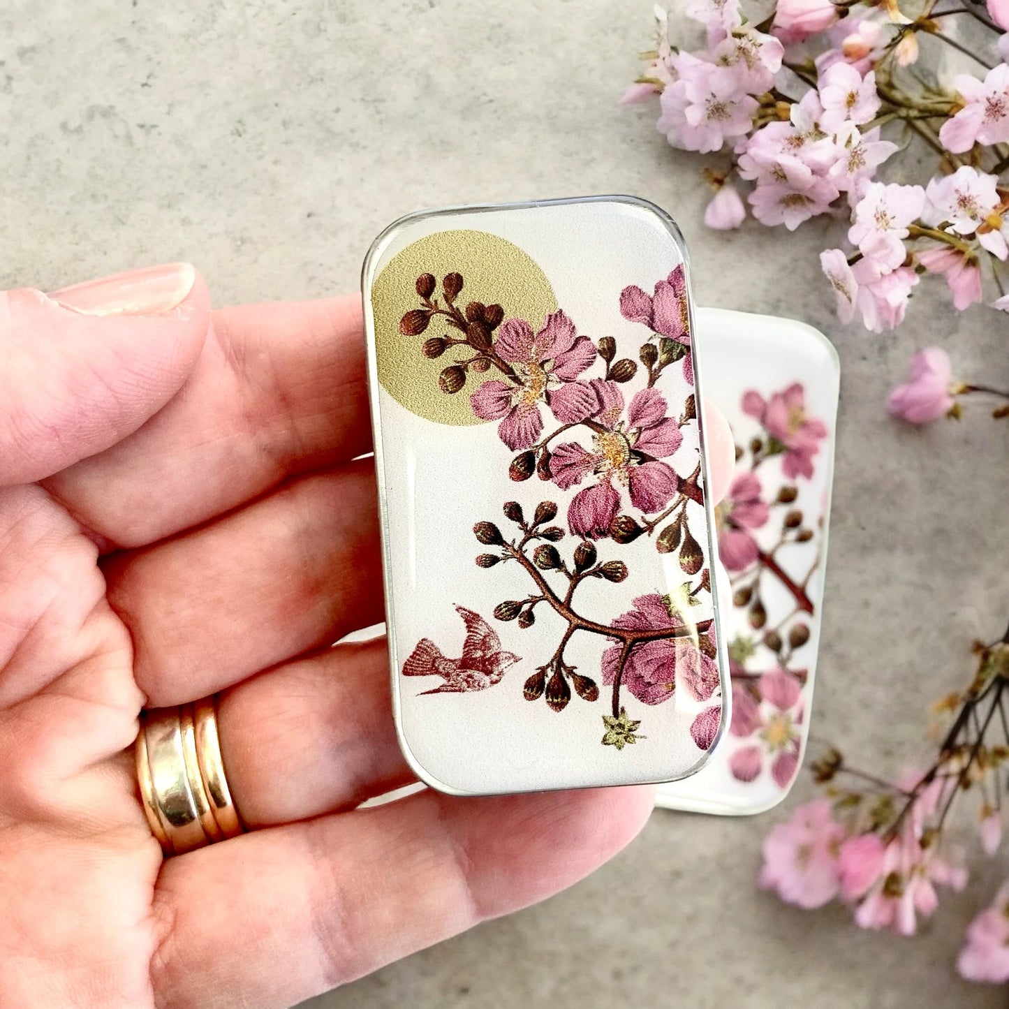Cherry Blossom & Swallows Tin | Notions