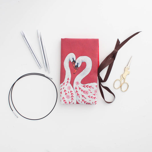 Rose & Lina Swans | Needle Case | Pencil Roll: Multi