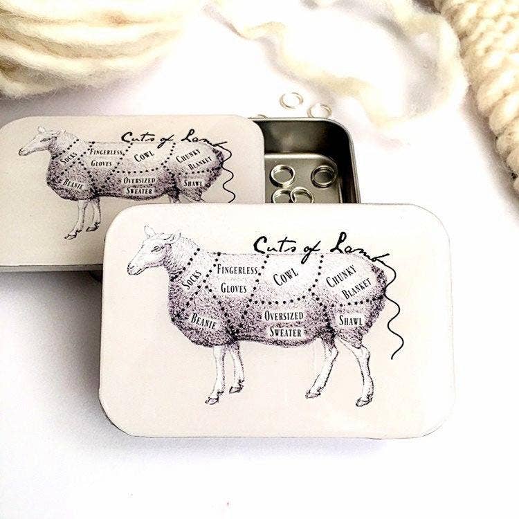 Notions Tin - Cuts Of Lamb | Notion Storage Tin