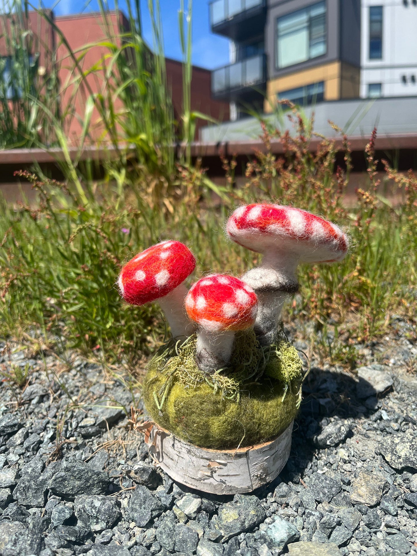 Felted Mushroom Sculpture