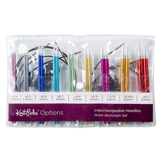 Interchangeable Knitting Needles - Prism Aluminum Options Interchangeable Circular Set