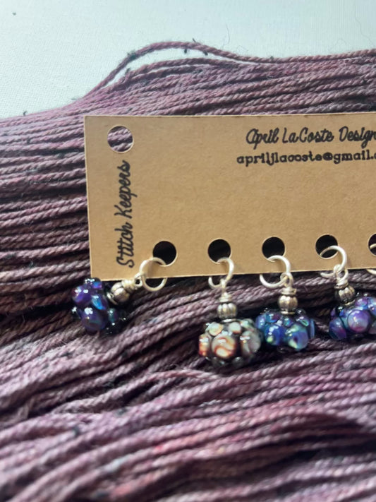 Blackberry Handmade Glass Stitch Markers