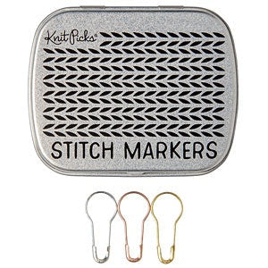 Stitch Markers - Metallic Locking Stitch Markers & Tin
