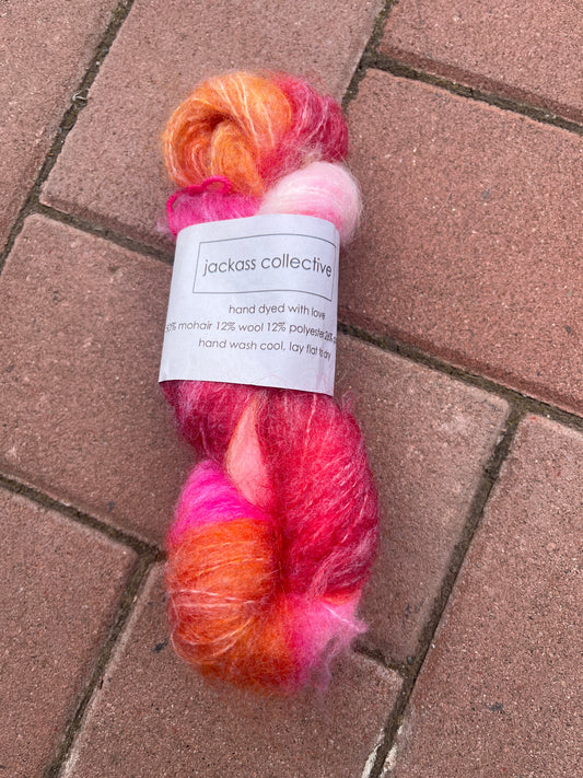 Pinks | Mohair, Wool, Polyester, Polymide | Worsted| One of a Kind