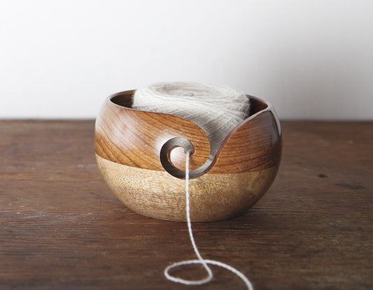Two Toned Yarn Bowl | Rosewood, Mango Wood