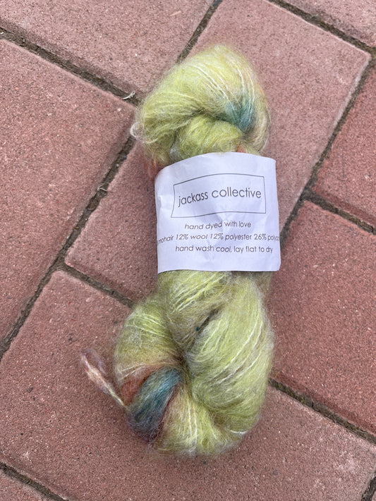 Greens | Mohair, Wool, Polyester, Polymide | Worsted| One of a Kind