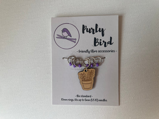 10mm Purple Progress Keeper & Stitch Marker Set | Iridescent