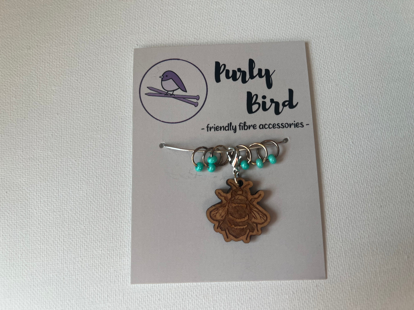 10mm Purple Progress Keeper & Stitch Marker Set | Iridescent