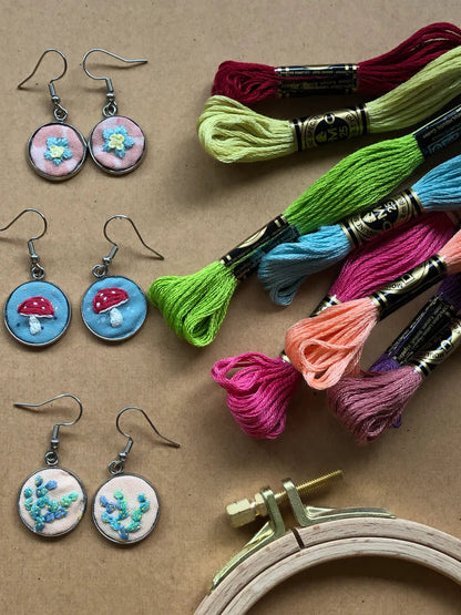 Embroidered Earrings | Beginner DIY Craft Kit