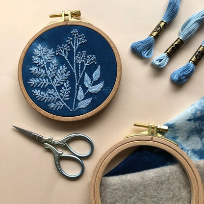 Cyanotype Botanicals | Beginner Embroidery DIY Craft Kit