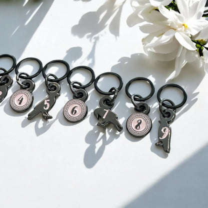 Counting (Yarn) Crows | Stitch Markers | Enamel