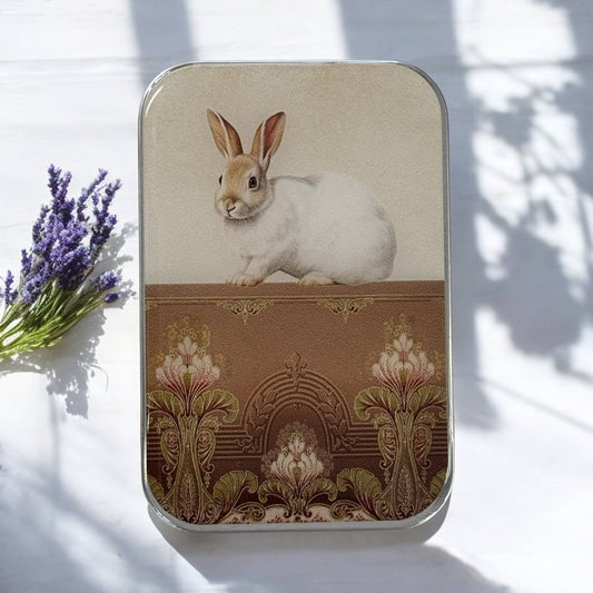Sweet White Bunny Notions Tin | Large