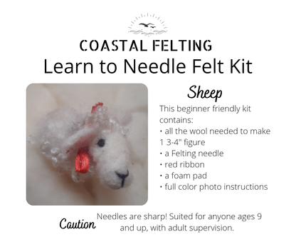 Learn to Needle Felt a SHEEP KIT, DIY Kit
