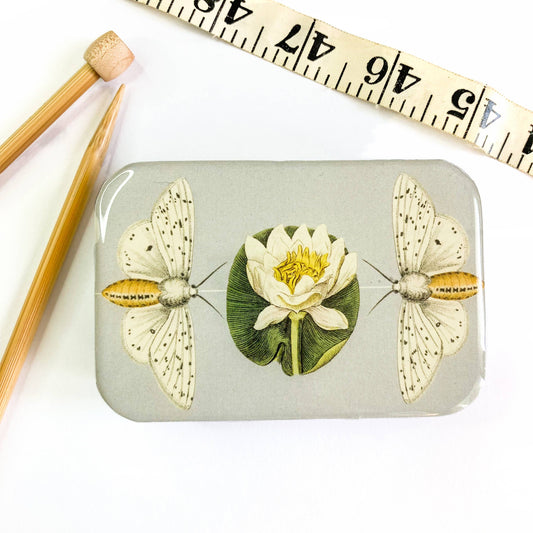 Moth & Lotus Flower | Stitch Marker Tin