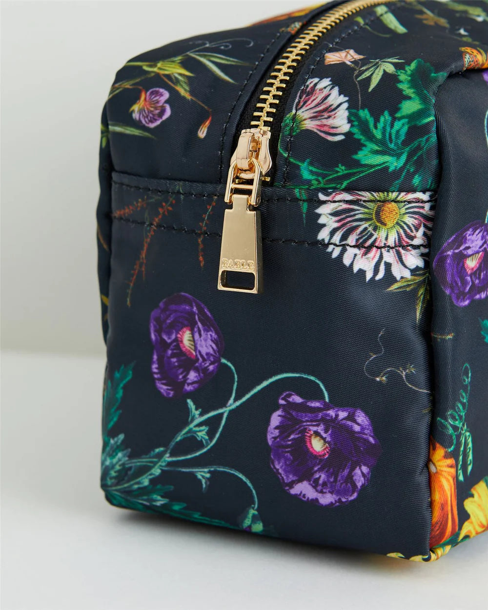 Project Bag - Floral Bag | Pumpkin Black Travel Pouch | Nylon
