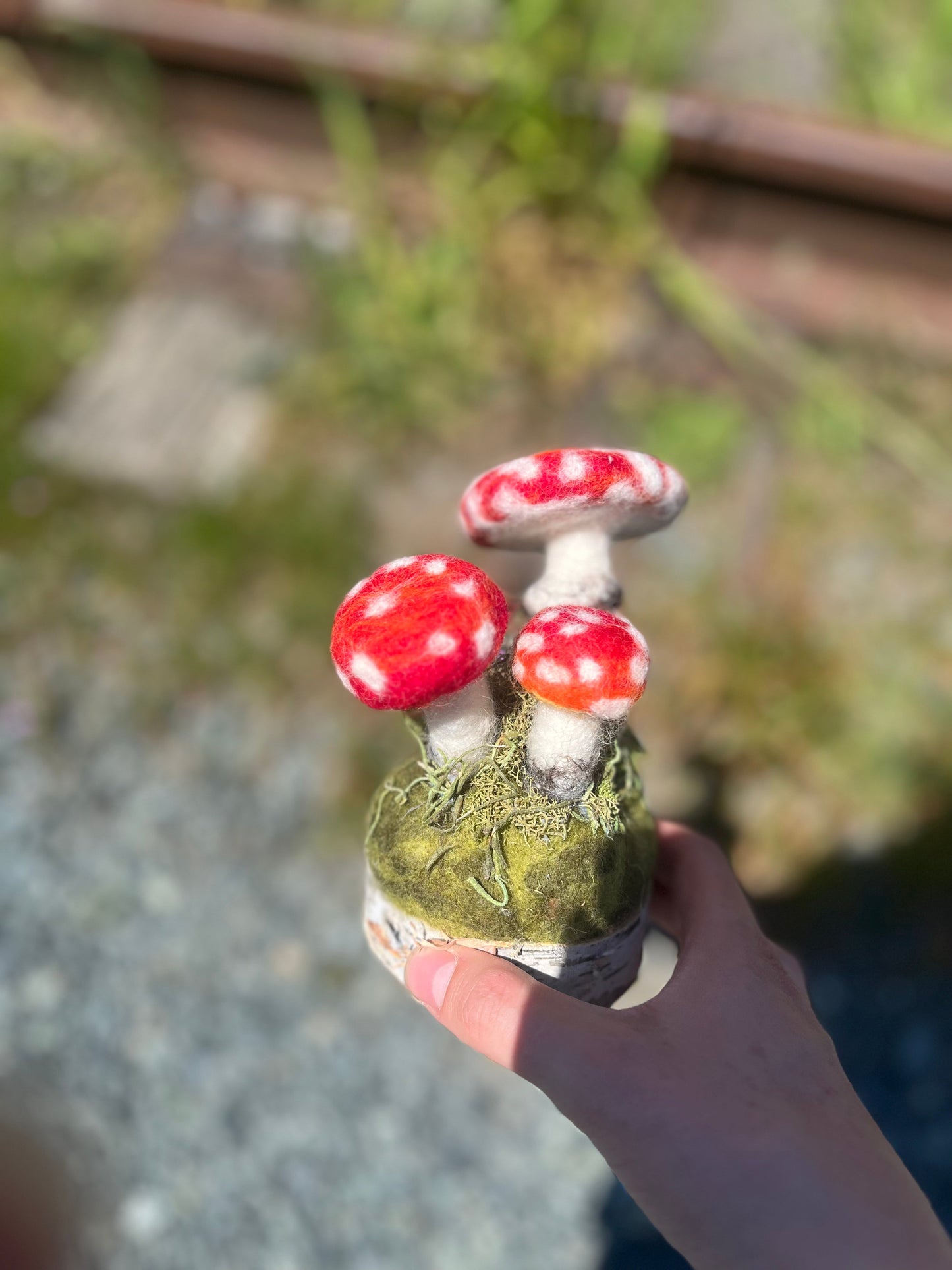 Felted Mushroom Sculpture