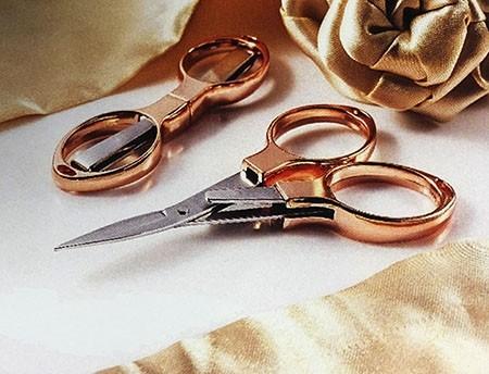 Tools - Rose Gold Folding Scissors | 10cm / 3.9"