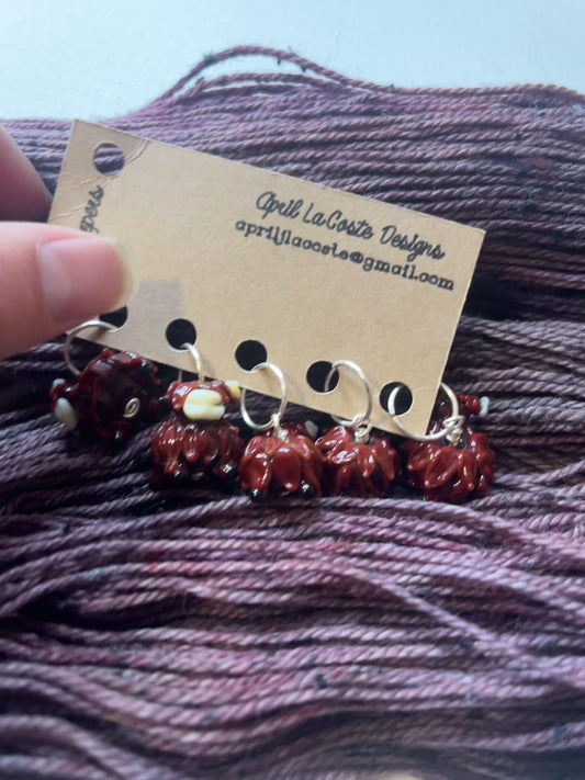 Highland Cows Handmade Glass Stitch Markers